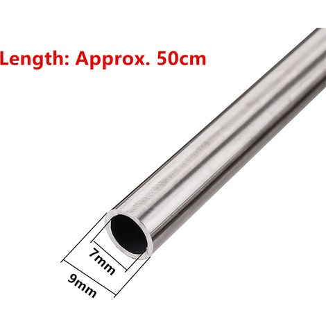 Tuyau en acier inoxydable haute pression (diamètre extérieur 9 mm) de 50 cm de long, diamètre extérieur 9,52 mm (3/8"), raccords de 6 et 9 mm pour système d'irrigation par brumisation et refroidisseme