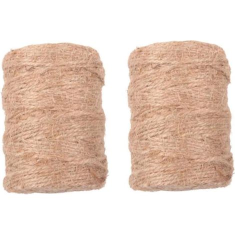 Corde de Jute Décorative 4mm 3 Brins Lot de 2 Rouleaux Ficelle Beige pour Scrapbooking, Ajoute des Étiquettes, à Suspendre pour Mariage Rustique (1/5)