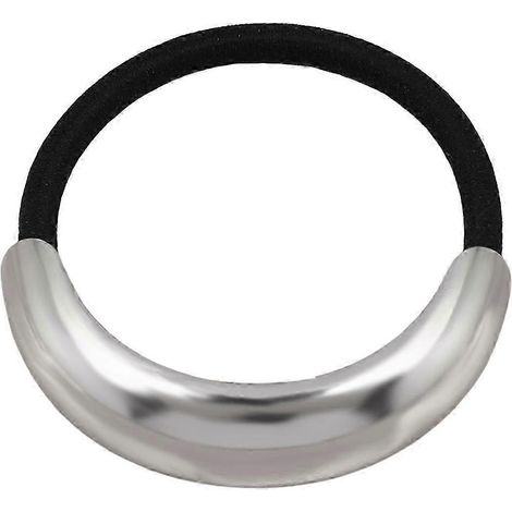 Élastique à cheveux pour femme, orné de motifs géométriques en métal, très élastique, sans traces, accessoire pour cheveux.-Antique Silver (1/5)