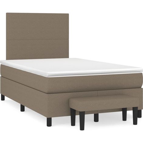 vidaXL Sommier à lattes de lit avec matelas taupe 120x190 cm tissu (1/5)