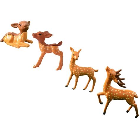 4pièces Cerf De Micro-Paysage PVC Mini-Statue De Cerf pour Décorations De Bonsaï Miniature (1/5)