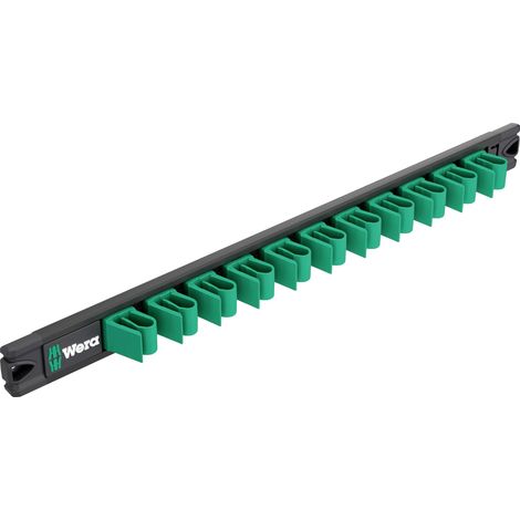 Wera – Barre aimantée pour outils – 11 supports pour clés à fourche – Dimensions 370 mm x 30 mm – SKU 5136413001 (1/4)
