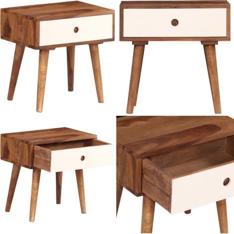 Table de chevet Bois massif de Sesham 45 x 30 x 45 cm - Table De Chevet - Meubles De Chambre - Table D'appoint - Bois Massif - Design Moderne - Home & Living (1/5)