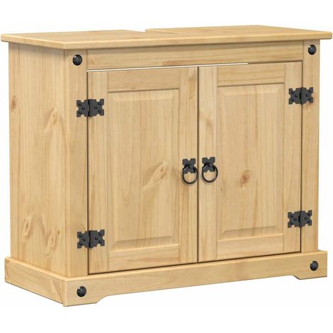 Armoire lavabo de salle de bain Corona bois de pin massif