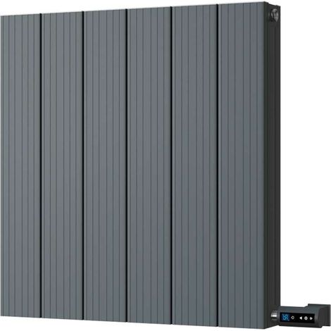 Thetford - Anthracite Horizontal Electric Radiator Double Panel H600mm x W560mm Grooved 300w Thermostatic WIFI (1/2)