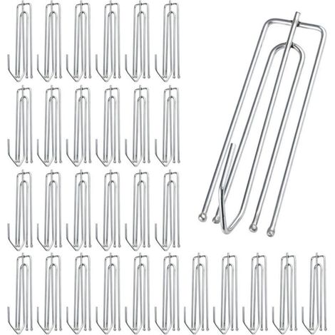 AMXCNOY 30er-Pack Edelstahl-Duschvorhanghaken mit 4 Zinken - Metallhaken für Dusche, Fenster, Tür und Duschvorhänge (1/4)