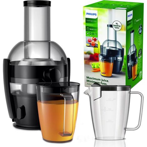 Philips HR1856/70 Entsafter, schwarz, 800 W, 2-Liter-Behälter