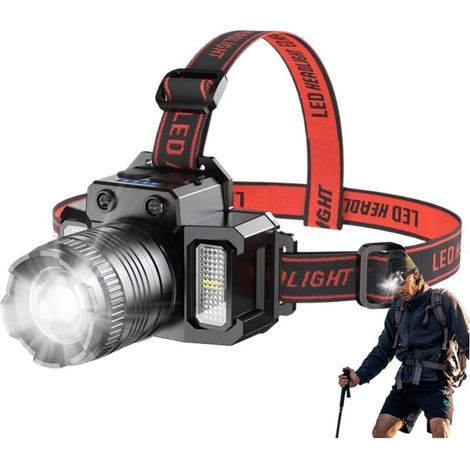 LED Portable, Projecteur De Capteur De Mouvement Lumière De Tête Rechargeable Avec 5 Modes, Randonnée, Projecteur Haute Luminosité Pour Travailler, Courir, Pêche (1/4)