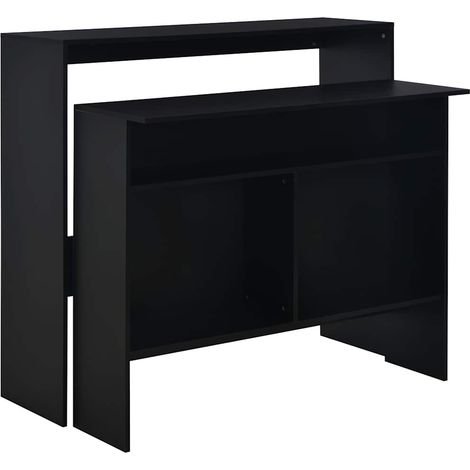 vidaXL Tavolo da Bar con 2 Piani d'Appoggio Nero 130x40x120 cm