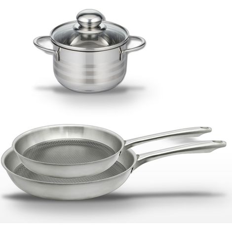 Lot de 2 Poêles 24/28 cm et Faitout 14 cm Elo Relief Passion (1/5)