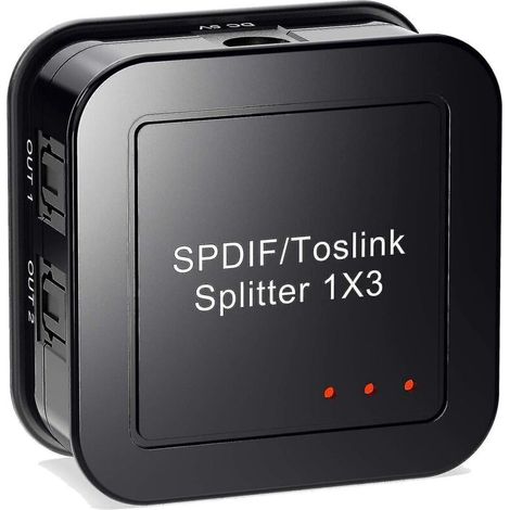 1x3 Digitaler optischer Audio-Splitter, SPDIF Toslink Digitaler optischer Audio-Splitter, 1 Eingang, 3 Ausgänge, F (1/5)