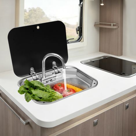 3 Rohre Spülenset Edelstahl Waschbecken Mit Wasserhahn Für Wohnmobile Kleine (1/5)