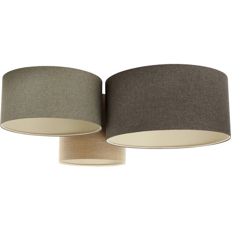 Plafonnier boho élégant tissu structuré lumière douce ajustable - Beige crème tissu structuré (1/4)