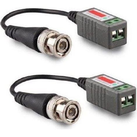 TrAdE Shop Traesio - Coppia Trasmettitori Bnc Video Balun Ahd Tvi Cvi Videosorveglianza Cctv 1080p -