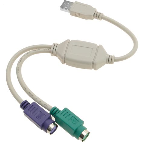BeMatik - USB vers PS2 (1 x USB-A male vers 2 x 6 broches MiniDIN femelle) (1/5)