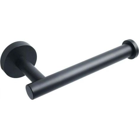 304 Stainless Steel Toilet Paper Holder, Matte Finish, Half-Open Toilet Roll Dispenser, Round Wall Mount for Bathroom and Kitchen ---- Black