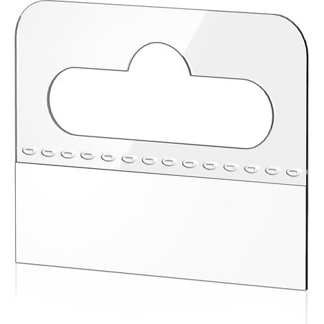 Etiquetas colgantes, 200 unidades, etiquetas colgantes adhesivas transparentes con orificio ranurado, etiquetas colgantes de plástico autoadhesivas, 4,5 x 3,5 cm, fáciles de usar, transparentes. (1/5)