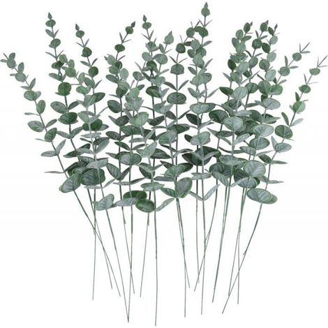 Feuillage Artificiel - - Eucalyptus - 24 Tiges - Gris Vert - Aspect Naturel Sans Entretien (1/3)