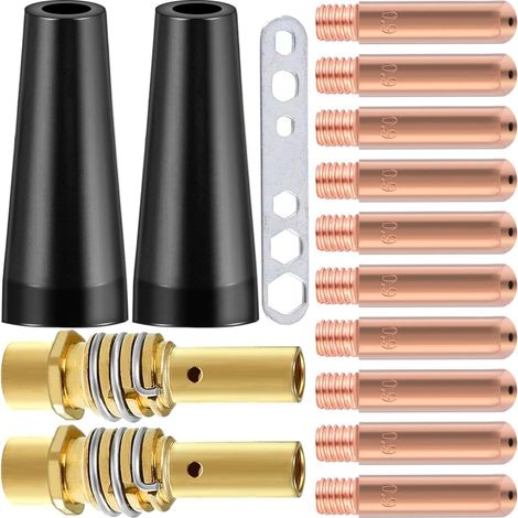 MB15 15AK Kit de Pointes de Contact MIG Pointe M6 0.9mm 0.035" Buses Flux Core Diffuseurs de porte-pointes Accessoires pour torche de soudage MIG/MAG 15AK MB15 Consommables pour Soudage