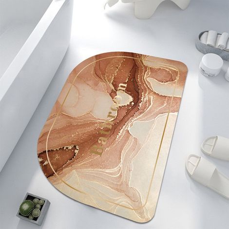 Tapis De Sol En Terre Diatomée - 40 X 60 Cm - Antidérapant - Absorbant Rapide - Pour Salle De Bains Toilette Entrée - 1 Pièce (1/5)