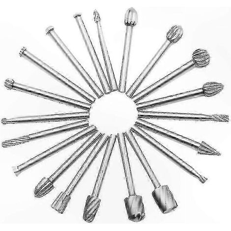 Ensemble de 20 fraises, outils de coupe pour le travail du bois, diamètre de tige de 3 mm, adapté aux accessoires pour machines à bois et à gravure pour le bricolage. (1/5)