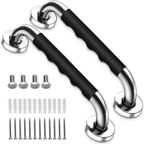 Bathtub Handle, 30 cm Non-slip Bathroom Grab Bar, Stainless Steel Wall-Mounted Shower Handle for 2 Pieces (1/5)