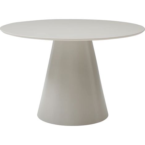 Vente-Unique – Table de salle à manger ronde 4 places en MDF – Beige – Plateau de 120 cm – Hauteur 75.5 cm – Pied conique contemporain
