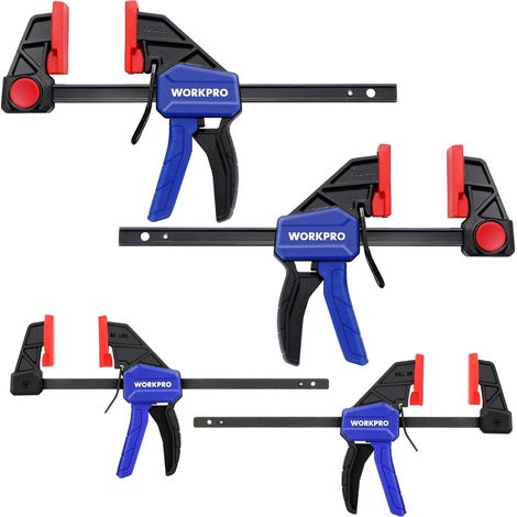 4 Serre-Joint - Accessoire de Serrage - Libération Rapide - Pour Bois et Métal - Usage DIY - Bleu Rouge Noir - 150x120 cm