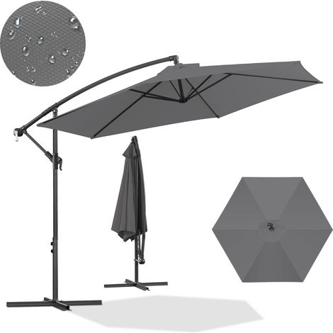 Wolketon Sombrilla de 3 m gris: protección solar moderna para terrazas y jardines