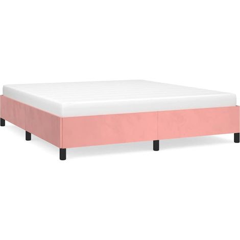 Maison Exclusive - Cadre de lit sans matelas rose 180x200 cm velours (1/5)