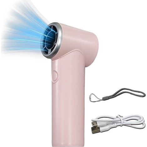 Ventilatore portatile pieghevole da 2000 mAh,5 pale,ricaricabile tramite USB,5 velocità,display a LED,per uso interno ed esterno,rosa (1/2)