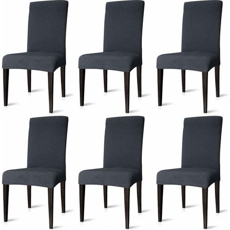 6er/Set Stuhlhussen Stretch Universal Esszimmerstühle Elastischer Stuhlbezug. Stuhlhussen Abnehmbarer Moderne Beschützer Schutzhülle für Husse Bankett Party Hotel.Grau (1/5)