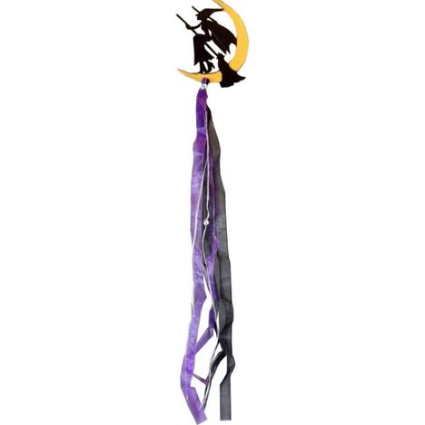 Colgante decorativo Bruja en la Luna en negro y morado (1/3)