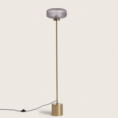 Lampada da Terra Metallo e Vetro Windsor Oro (1/5)