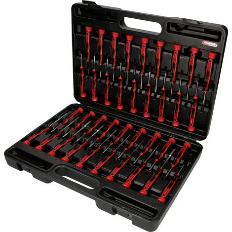 Kstools – Jeu de tournevis mécaniques fins 37 pièces – Lame chrome vanadium avec pointe brunie – Poignée à rotation rapide – Coffret robuste (1/5)