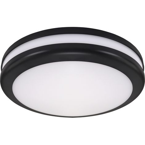 Plafonnier extérieur antivandale noir Ø30 2xE27 IP54 (1/2)