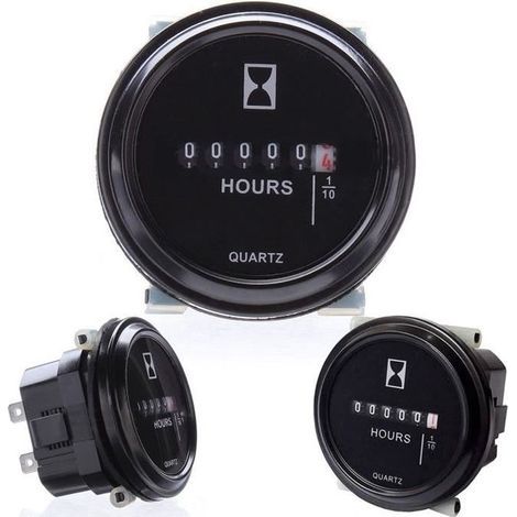 Compteur horaire, SH-1 compteur d\'heures rondes, Compteur horaire 12V 24V 36V pour tracteur de bateau Jauge ronde 2& 39 Etanche-LEY