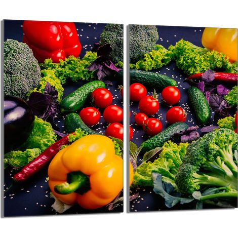Placa protectora de vidrio para estufa 2x30x52 Verduras (1/5)