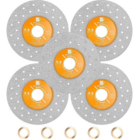 Diamant-Trennscheibe 115mm für Stein, Fliesen, Glas (5 Stück) (1/5)