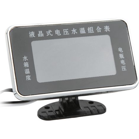 Manomètre numérique LCD 2 en 1 avec température de l'eau et voltmètre (9-36 V) universel pour voitures, camping-cars, bateaux et yachts (1/5)