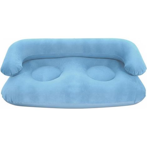 Inflatable Sofa, Pneumatic Sofa Chair/Bench with Lumbar Support, U-Shaped Backrest, PVC Armrests, Pleasant Touch, Quick Inflation Valve, Sky Blue, Size 2 (1/5)