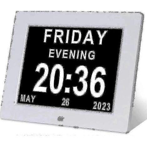 Horloge Alzheimer 2024, grand calendrier numérique pour seniors, avec jour et date, format F-gt (18 cm) g20242062477 (1/5)