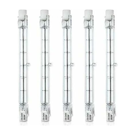 Ampoule Halogène R7S - 118 mm - 200 W - 5900 lm - 2800 K - Dimmable - Pour Éclairage Paysager Sécurité Rue - Lot de 5 (1/4)