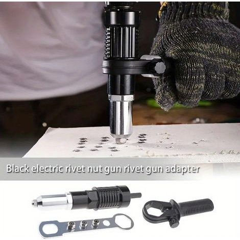 Adattatore per rivettatura per trapani a batteria – Utensile elettrico versatile per rivettatura – Ideale per professionisti e appassionati del fai da te, officine e cantieri edili. (1/5)