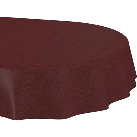 Nappe enduite Bordeaux Aspect Lin Ovale 200x140 cm intérieur/extérieur (1/5)