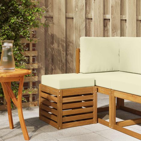 vidaXL Outdoor Stool Bench Solid Acacia Wood Natural