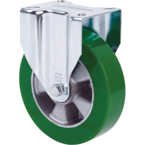 rueda fija  4mm 17zvr200-augb aluminio-poliur.verde eje bolas (1/2)