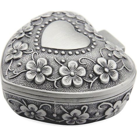 Coffret à bijoux classique vintage en forme de cœur, idéal pour ranger bagues, petits bijoux et autres petits objets. Cadeau parfait.
