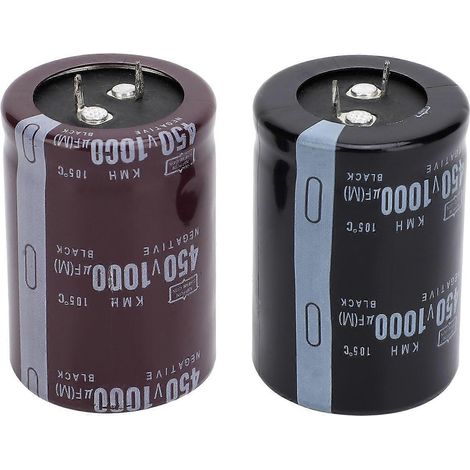 Condensateurs électrolytiques, aluminium, cylindriques, 105 °C, 35 x 50 mm, 1000 μF, 450 V (1/4)