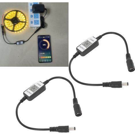 Lot de 2 variateurs/interrupteurs de couleur Bluetooth pour LED, variateur monochrome sans fil 433 MHz, DC5-24V (1/5)